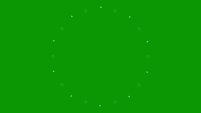 Circle firework display animation over a solid green background.4K firework circle burst effect with shiny glowing lines, night Skye firework circle pop up loop fireworks .