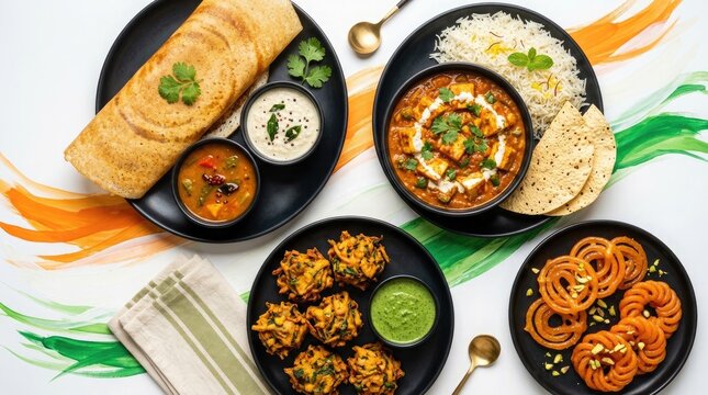 Independence day india feast traditional indian cuisine celebrating freedom and culture