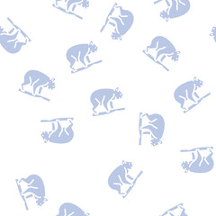 Fototapeta premium koala animal glyph vector seamless pattern. koala animal signthin illustration