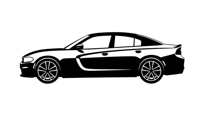 Sedan Car Side View Profile.