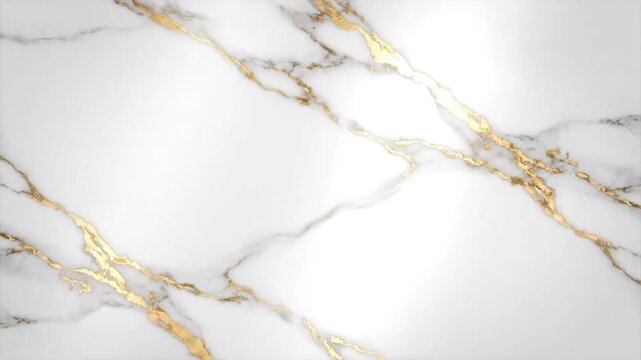 A smooth white marble surface with elegant gold vein patterns