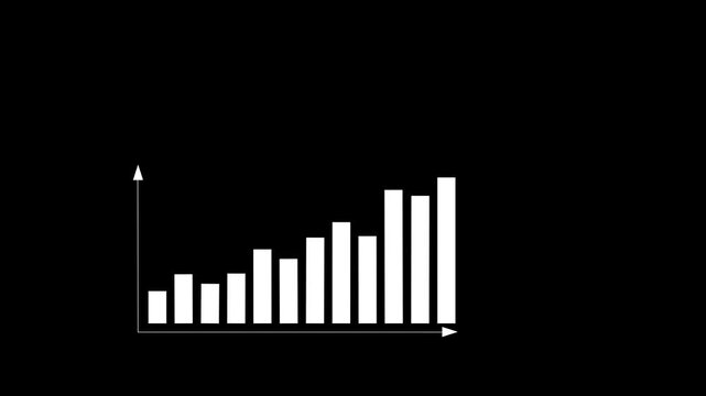 Animated bar chart growth graph for business data analysis and financial reporting
