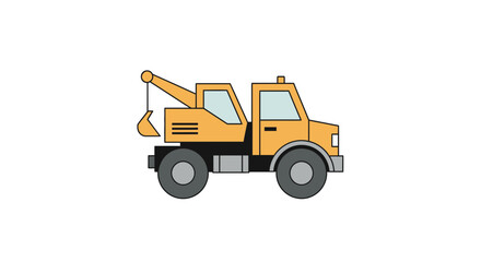 Fototapeta premium yellow construction truck with crane