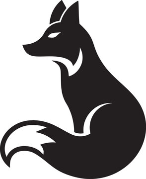 Minimalist fox silhouette vector logo design with silhouette, minimalist