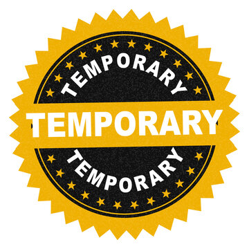Yellow and black temporary stamp seal icon