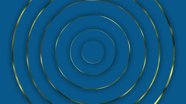 Concentric circular layers with metallic background animation, minimalist abstract geometric design