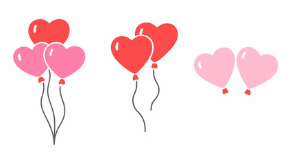 Heart shaped balloons a flat vector illustration on a white background © vim