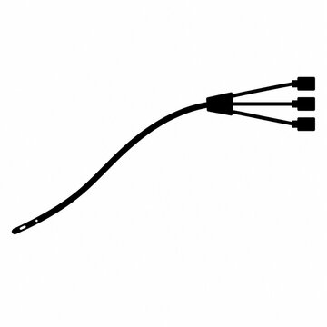 中心静脈CVカテーテルの白背景ピクトグラムイラスト Central Venous Catheter icon