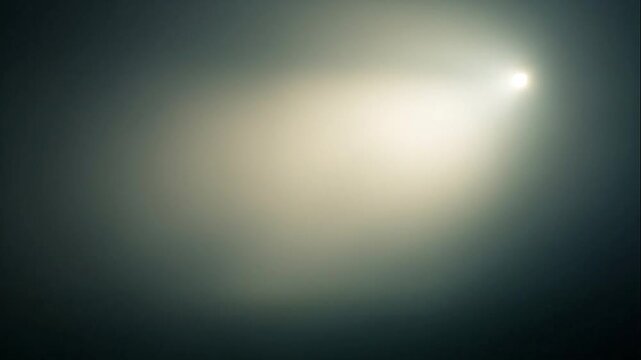 A silhouette of a person standing in a dark foggy room