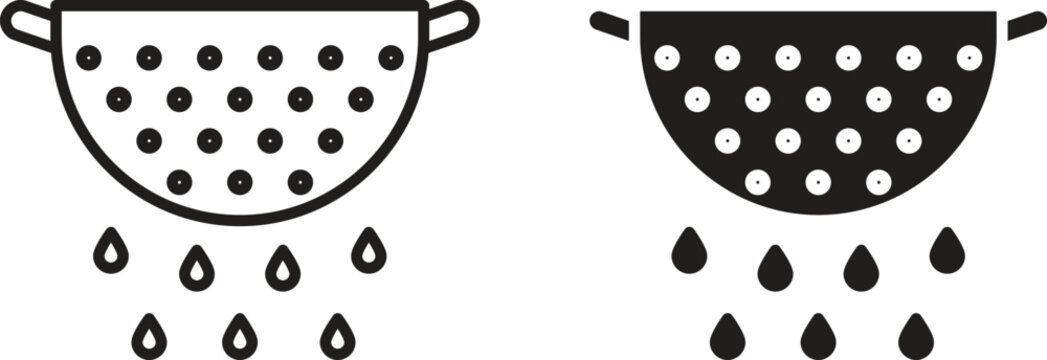 Strainer icon vector editable. black vectors set