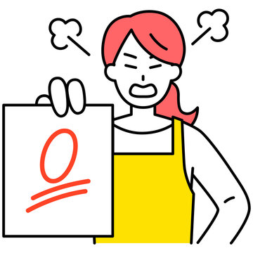 0点の答案用紙に怒る母親