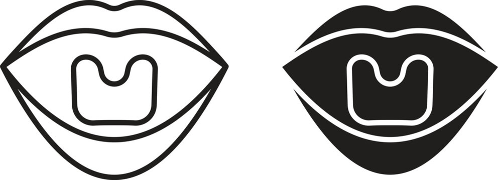 Tonsil icon vector editable. black vectors set