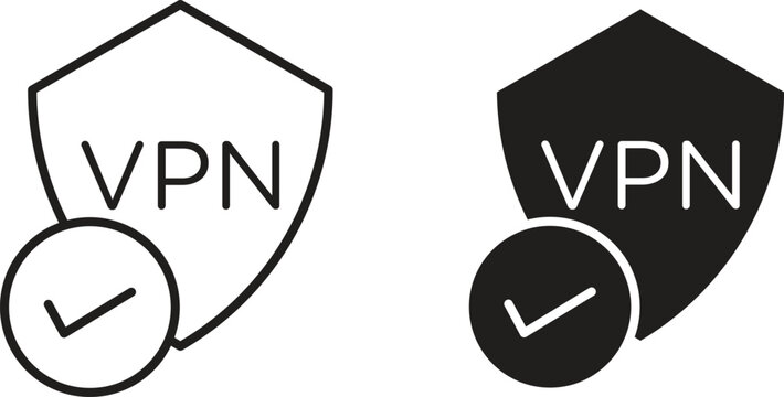 Virtual private network icon vector editable. black vectors set