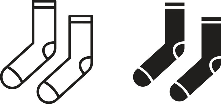 Women socks icon vector editable. black vectors set