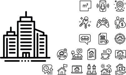 Naklejka premium Vector linear icon set featuring social network profiles community connections global teamwork building structures and unified partnership symbols.