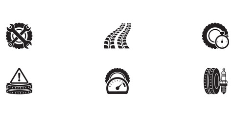 Fototapeta premium Automotive Repair and Tire Service Icon Collection