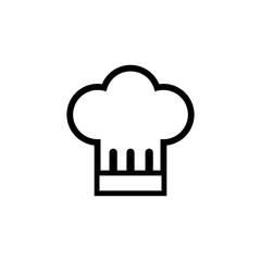 Fototapeta na wymiar Minimalist Outline Chef Hat Icon. Culinary Profession Cooking Symbol Vector