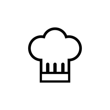 Minimalist Outline Chef Hat Icon. Culinary Profession Cooking Symbol Vector