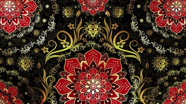 Gold and Red batik