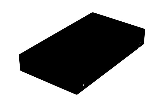 Black rectangular solid state drive ssd enclosure vector art