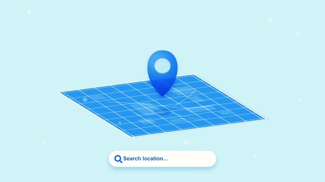 Map Location Pin Marker Flat Design Seamless Loop Animation