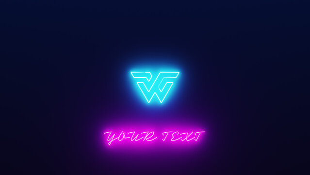 Neon Sign Logo Reveal with Glowing Light Trace Text Animation, Widescreen Intro