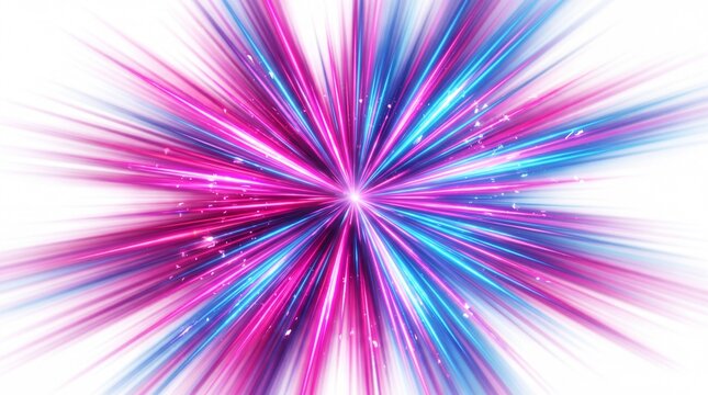 Abstract purple and blue light burst explosion effect