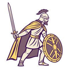 Obraz premium Tyr Nordic Mythology God Image vector isolated on white background.