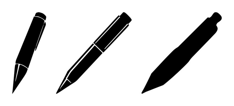 Solid black icon, white background: freelancing pen tool set with simple line art design featuring simple design, minimalist, black and white with illustrations and graphics