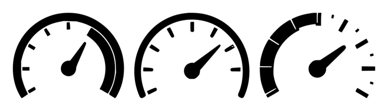Accelerator speed icon set with solid black icon on white background featuring accelerator, speed, iconography with technology and transportation