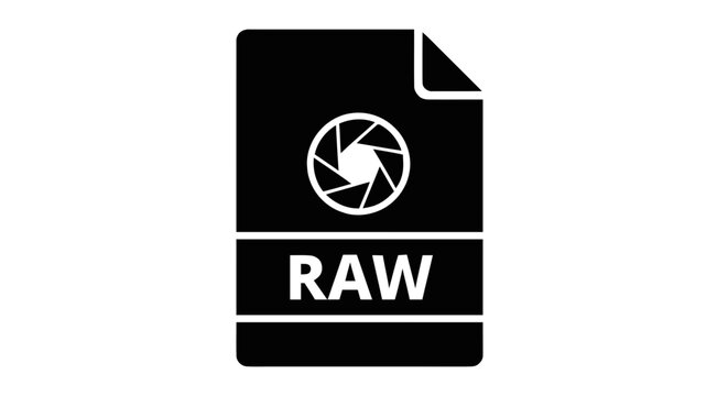 Vector illustration of raw image file document icon on a transparent background
