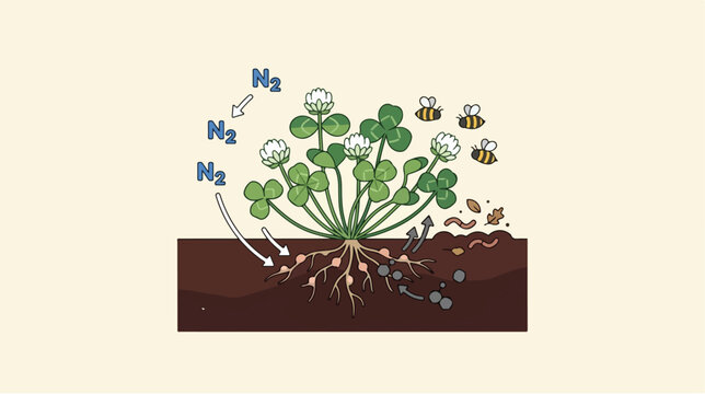 Nitrogen fixing plant roots.