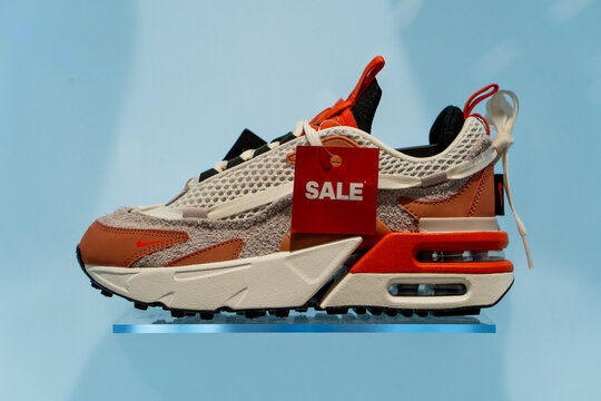 Nike sneakers in store. Nike Air Max Furyosa NRG Women's Shoes. Minsk, Belarus - March 31, 2025