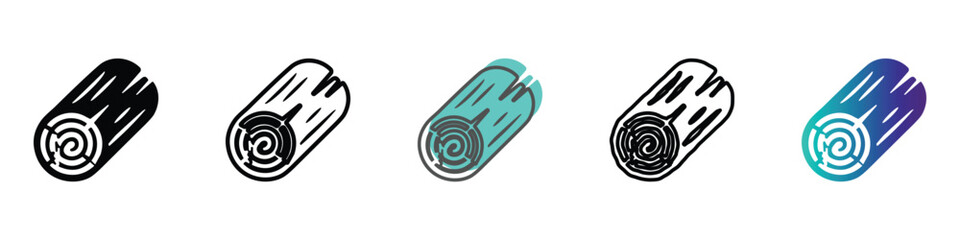 Set of stylized log icons in various designs and colors © Vova7