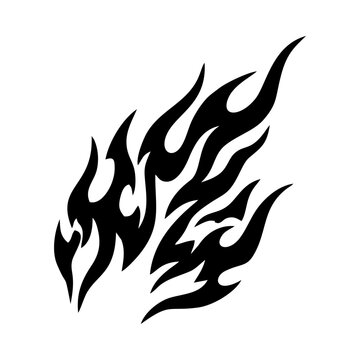 Diagonal fireball meteor burning flame black silhouette vector