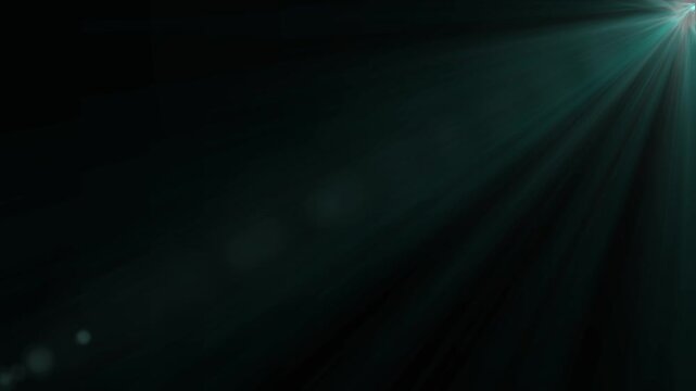 Abstract volumetric blue light background with sun rays blue sun light effects overlay black background, glowing cyan light, spotlight, sunburst explosion, falling sun ray beams stage light