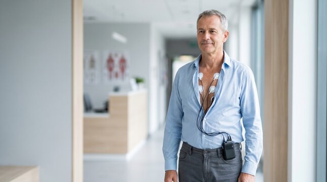 Patient Wearing 24-Hour Holter Monitor