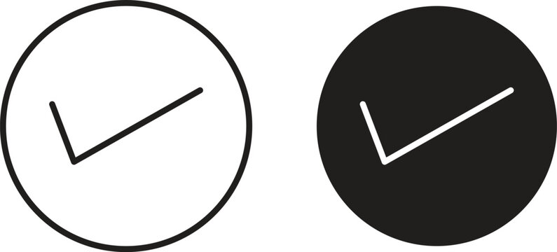Check icon flat and stroke style pack on white background. Vector illustrations