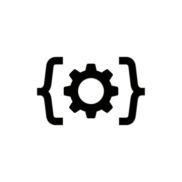 Configuration gear inside square brackets syntax icon
