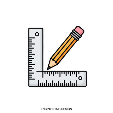 L-square ruler and pencil measuring tool icon.