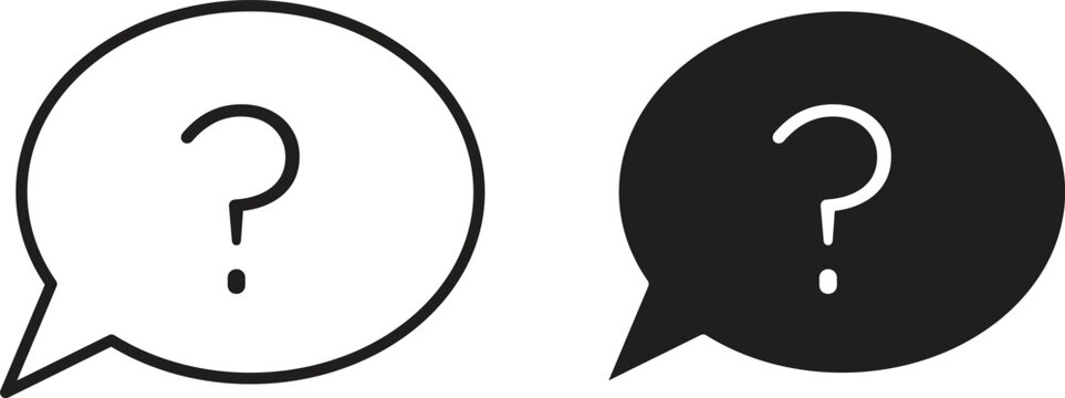 Interrogation icon flat and stroke style pack on white background. Vector illustrations