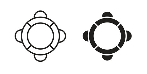 Life buoy icon flat and stroke style pack on white background. Vector illustrations © RImon