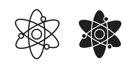 Physics icon flat and stroke style pack on white background. Vector illustrations © RImon