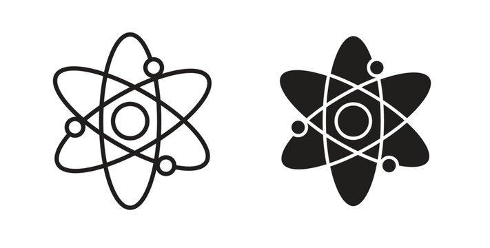 Physics icon flat and stroke style pack on white background. Vector illustrations