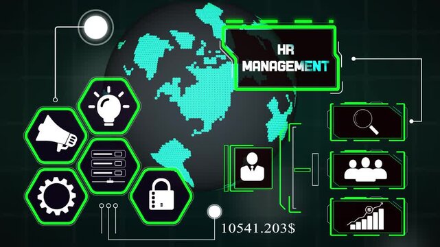 Hr management compliance interface tracking corporate workforce guidelines, premium background for human resource training videos