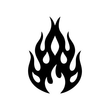 Tribal fire flame vector, decorative abstract flame pattern