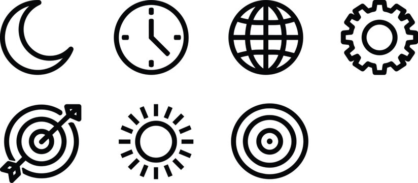 Business vector silhouette collection set of office task icons