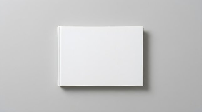 Blank white landscape book cover mockup