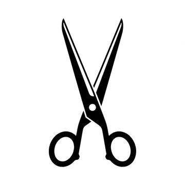 Open scissors icon for cutting or editing concept with scissors