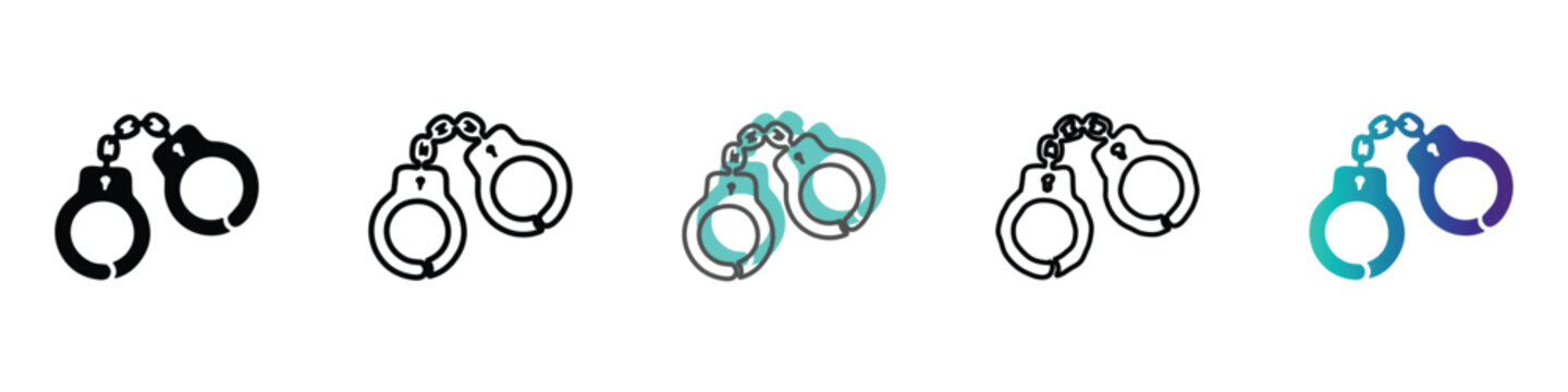 Iconic representation of handcuffs, symbolizing arrest and justice